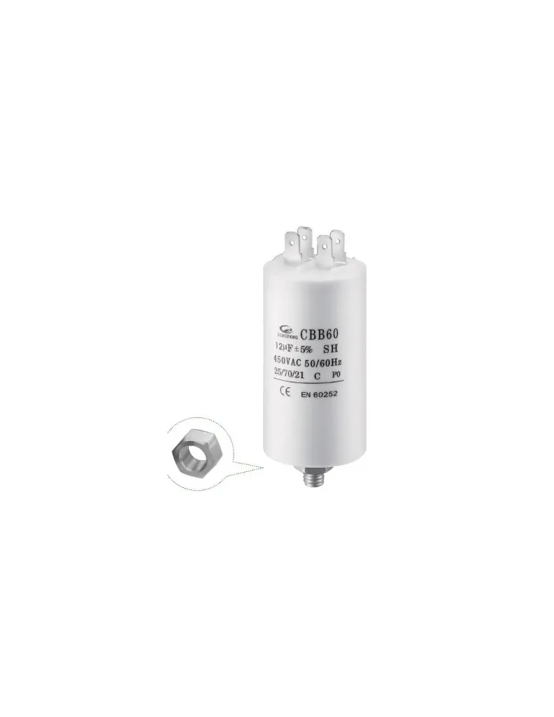 CONDENSADOR PERMANENTE 18UF 450VAC CON TERMINALES CBBS